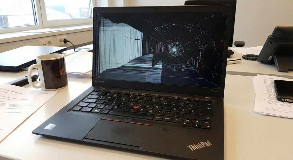 Notebook s rozbitým displejem