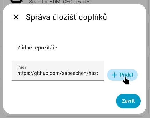 Krok 4: Menu pro správu repozitářů