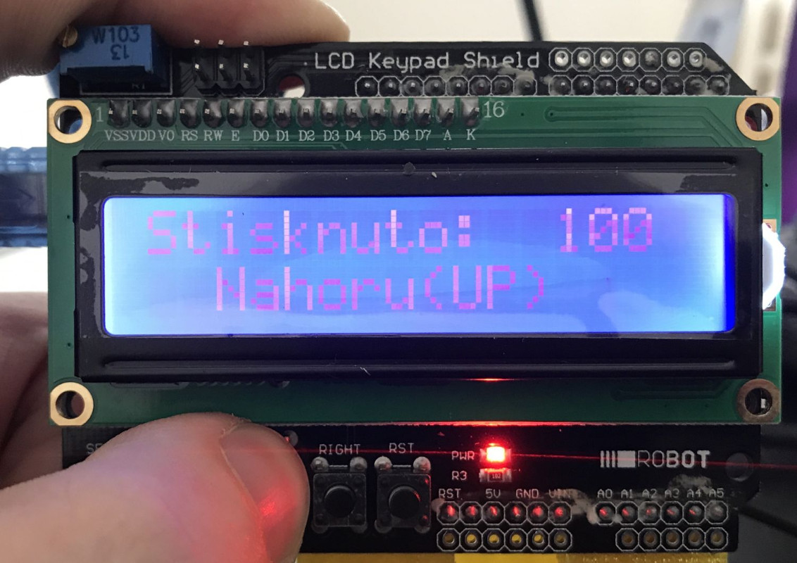 Arduino LCD Shield 16x2 a tlačítka