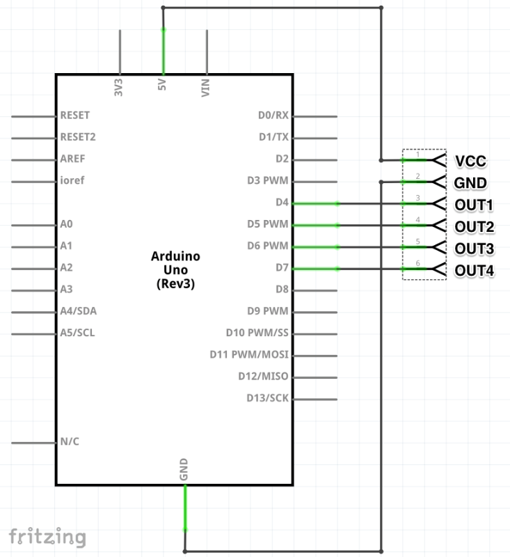 Schéma zapojení senzoru překážek pro Arduino YL-70