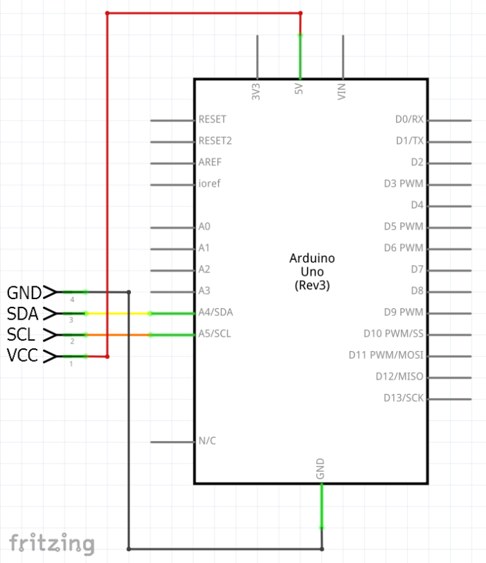 Schéma zapojení I2C EEPROM paměti AT24C256