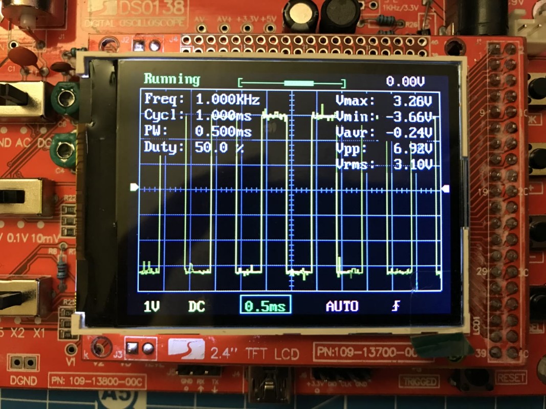 Ukázka funkce Arduino generátoru obdélníkového signálu AD9850