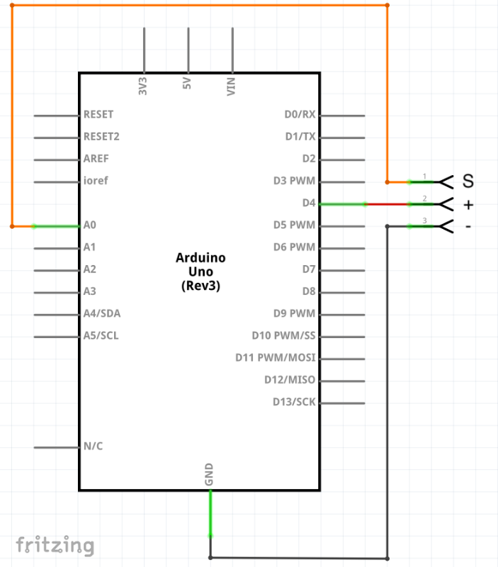 Schéma zapojení Senzoru hladiny dešťové vody pro Arduino